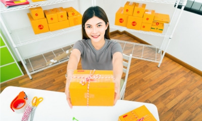 Parcels being prepared for sending as part of having a business on the side