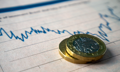 Coins on stock chart Coins on stock chart