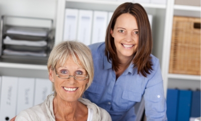 Female employees of various ages in an office