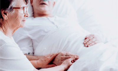 An old woman visits her dying husband in hospital
