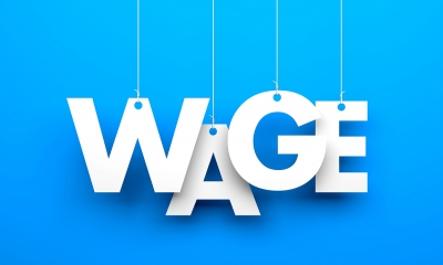 'WAGE' written in white text with a blue background