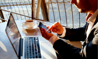 Accessing the internet from a laptop and via a mobile device