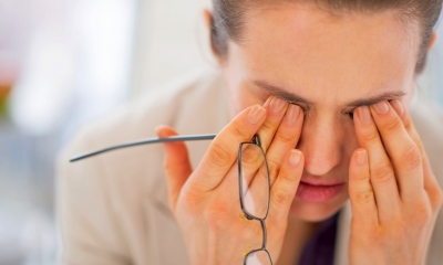 Tense employee in the office