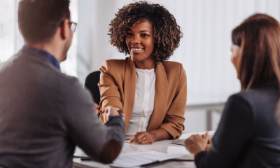 A women is interviewed for a job