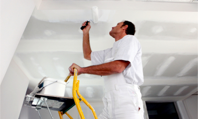 A busy painter and decorator at work