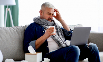An employee works from home whilst sick