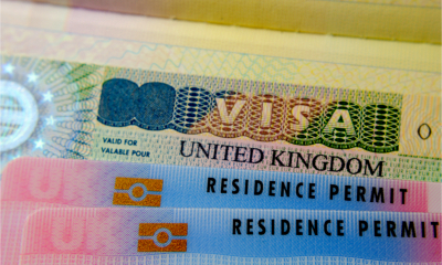 UK VISA sticker in a UK passport.