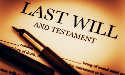 Fountain pen placed on top of a will