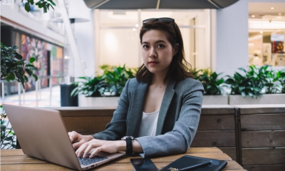 Self-employed woman working