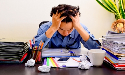 An employee is feeling the stress